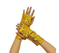Mitaines à paillettes brillantes pour spectacles sur scène, adaptés pour les artistes et les amateurs de fête, accessoires de fête à thème, doré, taille unique