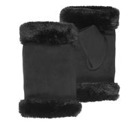 Isotoner Mitaines fille avec bordure imitation fourrure, 10/12ans, noir