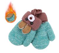Mitaines chaudes pour bébé,Mitaines pour bébé oreilles d'ours de dessin animé avec une ficelle - Mitaines pour bébés garçons et filles âgés de 0 à 3 ans pour Halloween et Noël, mitaines d'hiver Sollee