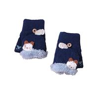 Mitaines Chauds Enfants Gants Convertibles Doublure Peluche Thermique Hiver Moufles de Renne Mignon Gants Demi-Doigts Tricoté Epais Mitaine d'Extérieur Jouer Ski Flexible pour Garçons Filles 2-5 Ans