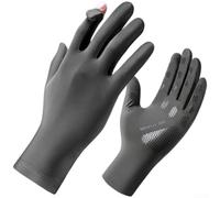 Mitaines de cyclisme légères avec couverture UPF50+, tissu de soie glacée à séchage rapide et bout des doigts à capuchon rabattable (gris foncé)