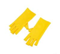 Mitaines de protection UV pour manucure en gel - Protection UPF 50+ contre les dommages causés par la lampe - Tissu doux extensible - Taille unique - Noir (jaune)