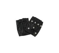 Mitaines de rocker cloutées faux cuir noir