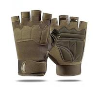 Mitaines de tir de l'armée militaire, gants tactiques demi-doigts pour hommes, gants tactiques pour sports de plein air, vélo, équitation, fitness, vert armée-XL
