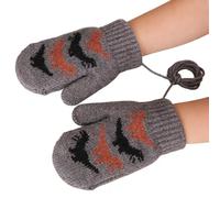 Mitaines d'hiver chaudes avec ficelle anti-perte, gants tricotés pour de 2 à 3 ans, pour filles d'âge préscolaire, cour, jardin, patinage, ski, bonhommes de neige, fabrication de parc, gris