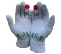 Mitaines d'hiver en tricot chaud demi-doigts pour femme (bleu clair, taille unique)