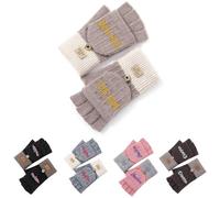 Mitaines d'hiver personnalisées, mitaines brodées avec nom, gants en tricot thermique avec rabat, pour la conduite par temps froid, la peinture, cadeaux pour femme, maman, demoiselles d'honneur, amie,