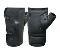 Mitaines en cuir de vache pour fauteuil roulant - Ouverture complète - Facile à régler - Paume rembourrée - Pour fauteuils roulants manuels - Activités de plein air - Disponible en noir 319 (319 noir