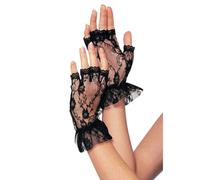 Mitaines en dentelle avec volants femme Leg Avenue Noir TU