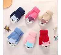 Mitaines En Laine Pour Enfants, Tricotées, Avec Corde, Imprimées, Pour Bébés, Avec Dessin Animé, Hiver