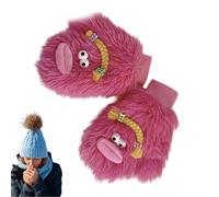 Mitaines En Peluche - 1 Paire De Gants D'hiver Chauds | Chauffe-mains Flous De Dessin Animé 26.5x19x4cm, De Cosplay Avec Nattes, Manches Tricotées Pour La Maison, L'école, L'extérieur Et Les
