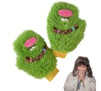 Mitaines En Peluche - 1 Paire De Gants D'hiver Chauds | Chauffe-mains Flous De Dessin Animé 26.5x19x4cm, De Cosplay Avec Nattes, Manches Tricotées Pour La Maison, L'école, L'extérieur Et Les