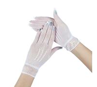Mitaines en résille simples pour événements de mariage, gants courts élastiques, en maille, pour mariages et occasions à thème, Blanc, Taille Unique