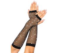 Mitaines en résille strass femme Leg Avenue Noir TU