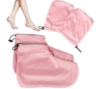 Mitaines et chaussons en cire de paraffine avec sangles réglables, gants doux non pelucheux pour les traitements de Spa des mains et des pieds 4 pièces/ensemble