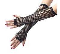 Mitaines extensibles confortables - Gants longs punk - Filet de pêche - Mailles élastiques - Pour la pêche et le chantier de construction, Porte-cartes noir