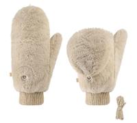 Mitaines Femme Convertibles avec Rabat Mitaines d’Hiver Chaudes avec Couverture Demi-doigts et Cordon à Suspendre Gants Thermiques à Écran Tactile Moufles sans Doigts pour Sport Travail Loisir, Kaki