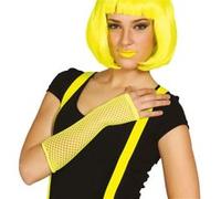 mitaines gants longs résilles jaune fluo femme - générique 18499 Jaune