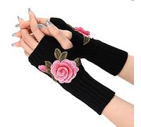 Mitaines sans doigts Gants d'hiver tricotés Mitaines Mitaines Mitaines Petit crochet Moufles Tricot Mitaines en cuir sans doigts Femme Manchettes sans doigts Chauffe-pouls mi