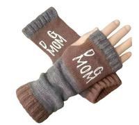 Mitaines tricotées en 8 couleurs pour femme avec motif lettre tendance pour un usage quotidien, l'entraînement, le ski, la course à pied, le sport, les fêtes, la vie quotidienne (kaki, taille unique)