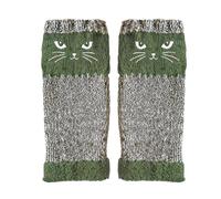 Mitaines tricotées sans doigts - Broderie chat Produits thermiques à la mode - Gants de loisirs d'hiver - pour les amoureux des chats Femmes Filles Adolescents Étudiants Shopping Marcher Photographie