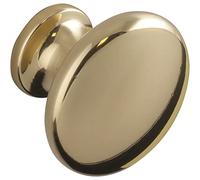 Mital Mioko Bouton de meuble Ø 20 mm - Bouton pour armoire - Profondeur 16 mm - Laiton brillant plaqué or