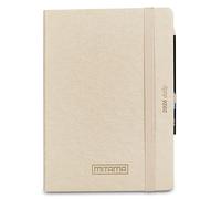 Mitama Agenda journalier 2026 Champagne-beige 15 x 21 cm, couverture rigide, papier FSC, fermeture élastique, crayon inclus