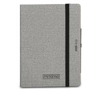 Mitama Agenda journalier 2026 gris 15 x 21 cm, couverture rigide, papier FSC, fermeture élastique, crayon inclus