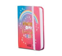 Mitama Agenda journalier, Rainbow Colours, planification mensuelle, 12 mois - de janvier à décembre 2025 - 158 pages calendrier + 50 pages contenues supplémentaires - 8 x 11 cm - Couverture rigide