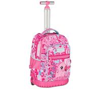 Mitama Cutiecat - Trolley Run Extra - 33 l - Double Compartiment - Rose - Poches Multifonctions - Fille - École Primaire et secondaire - Loisirs et Voyages