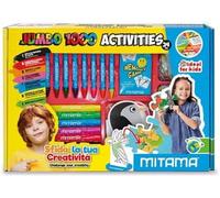 Mitama, Lot de 24 boîtes de Jeu Jumbo 1000 Activities, feutres lavables, Crayons de Cire, Autocollants, Livres et Cartes de coloriage, Jeux de mémoire, Jeux créatifs pour Enfants, Jeux de Formation