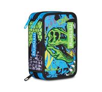 Mitama Mitarex Trousse d'écolier à 3 Compartiments, 47 pièces, avec Crayons, feutres, Pot à Crayons pour école Primaire pour Enfants, Noir, Moderne, Noir, Moderne