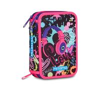 Mitama MusicLove c/Spinny Pen Trousse à Crayons Triple Accessoire pour l'école Primaire 47 pièces Trousse à Crayons avec Couleurs 3 Compartiments pour garçons et Filles Multicolore