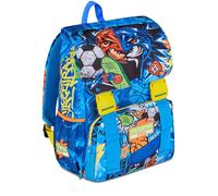 Mitama Sac à dos extensible 4 fermetures éclair, TIGERPLAY, bleu, grande capacité, poche porte-bouteille, double compartiment, dossier préformé, enfant, école primaire