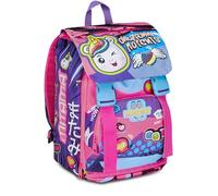 Mitama Sac à dos extensible Only Funny Moments avec poche avant, rose et violet, école primaire et loisirs, fille, aubergine, Taglia unica, Sac à dos