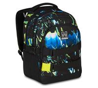 Mitama Sac à dos scolaire FADE, #BDBF, triple compartiment, poches porte-bouteille, bretelles ergonomiques, école primaire enfant, moyenne, multicolore, Taglia Unica