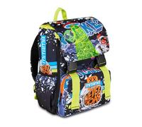 Mitama Sac à Dos Scolaire Triple Compartiment Disque Espace, Noir, Poche Porte-Bouteille, Enfant, école Primaire, Extensible