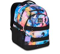 Mitama Sac à dos scolaire WATER COLOR, #BDBF, triple compartiment, poches porte-bouteille, bretelles ergonomiques, école primaire fille, moyenne, multicolore, Taglia Unica
