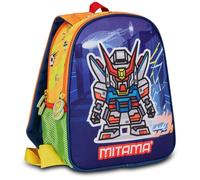 Mitama Sac à dos Spinny Asilo, double face avec double graphique, avec poche latérale porte-bouteille, multicolore, enfants, école et loisirs, multicolore, Taglia unica, Sac à dos maternelle