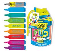 Mitama Set surligneurs Fluo Kit 10 surligneurs colorés - Pointe ciseau 5 mm - Marqueurs, surligneurs scolaires - enfants, garçons