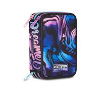 Mitama Shinycrew Trousse d'école à 3 compartiments, 47 pièces, avec crayons, feutres, trousse pour école primaire pour fille