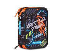 Mitama SPACEBATTLE Trousse Triple avec Stylo Spinny Pen, Accessoires école Primaire, 47 pièces, Trousse à Crayons avec Couleurs, 3 Compartiments, garçons et Filles, Multicolore