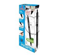 Mitama SPEED Boîte de 12 stylos à bille noir avec encre semi-gel pointe 1,0 mm Noir