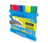Mitama Stylo Liner 0.4, couleurs assorties avec étui transparent de 15 pièces