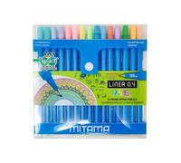 Mitama, Stylo Liner 0.4 Pastel. Trousse de 15 pièces - Stylo Liner 04 extra fin - dans des tons pastel - Idéal pour écrire, colorier, dessiner des stylos scolaires, stylos de bureau