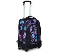Mitama Trolley DR École Purple Bloom,avec Mega Compartiment et Double Poignée, Noir et Violet, École élémentaire et Loisirs, Fille, Noir, Taglia Unica, Trolley