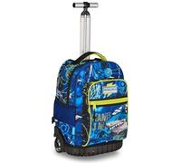 Mitama Trolley Run Extra CYBERSHARK, 33 L, double compartiment, bleu, poches multi-fonctions, enfant, école primaire et moyenne, loisirs et voyages