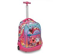 Mitama Trolley School RUN MUSIC LOVER, Rose - Sac à dos double compartiment imperméable - Bretelles rétractables - Fond pare-chocs renforcé, rose, Taglia unica, Moderne