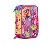 Mitama Trousse Scolaire 3 Compartiments, Butterfly, Contenu 47 pièces, avec Crayons, marqueurs, Porte-Stylo école Primaire pour Fille, Rose, Taglia Unica, Trousse à 3 Fermetures éclair