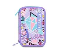Mitama Trousse Scolaire 3 Compartiments, Double Diamant, avec marqueurs, Crayons, Crayons, etc.